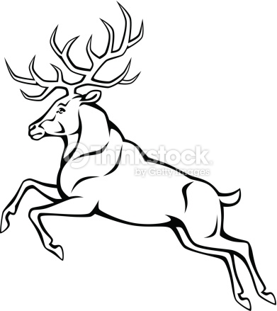 391x439 Deer Running Drawing Realistic