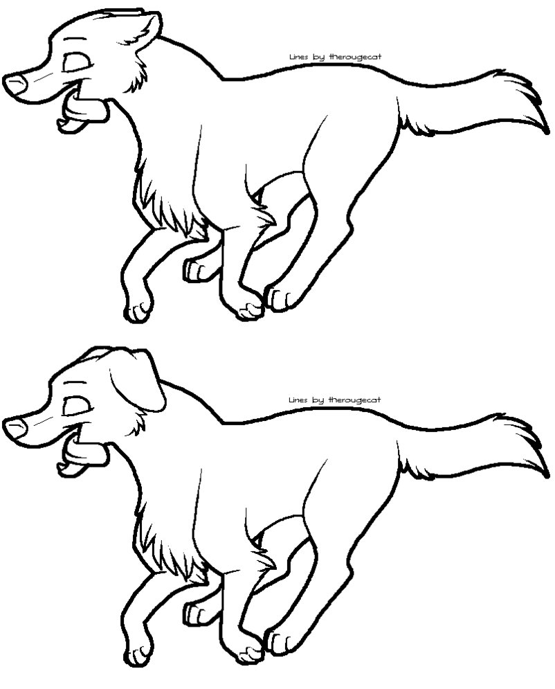 802x995 Running Dog Lineart By Therougecat