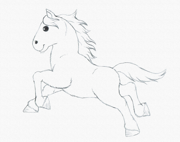 600x475 Drawing For Kids Draw A Running Pony