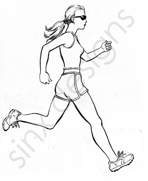 500x611 Running Girl Pencils Inked Sinx Designs