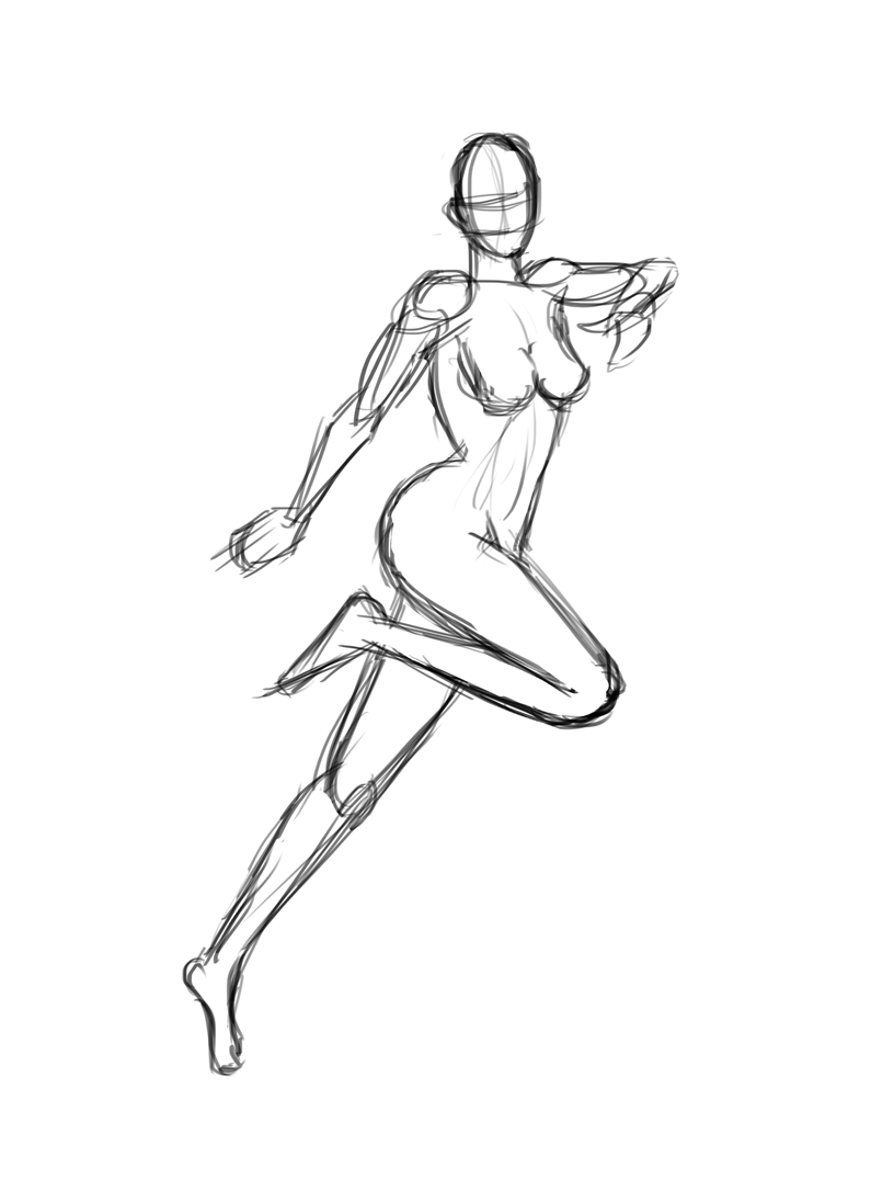 795x1075 Someone Running Drawing