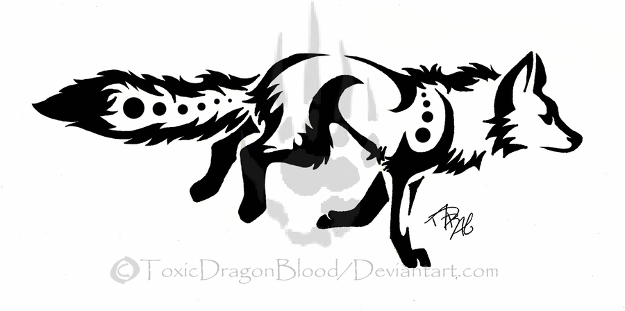 900x448 Running Fox Tattoo By Toxicdragonblood