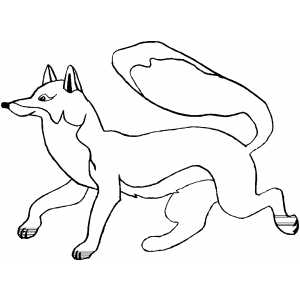 300x300 Happy Running Fox Coloring Page