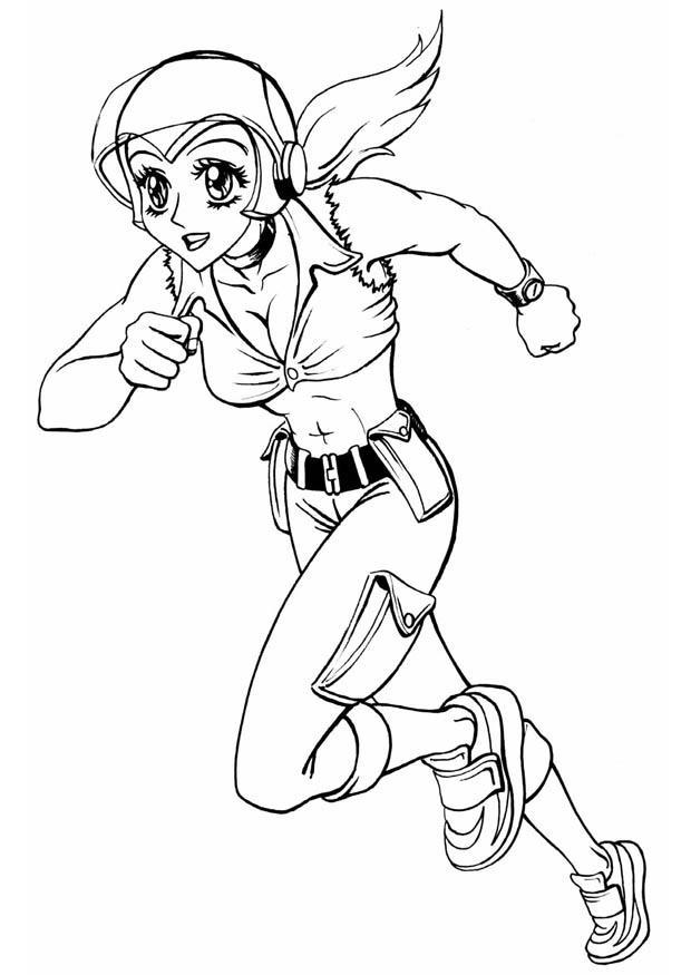 620x875 Coloring Page Running Girl