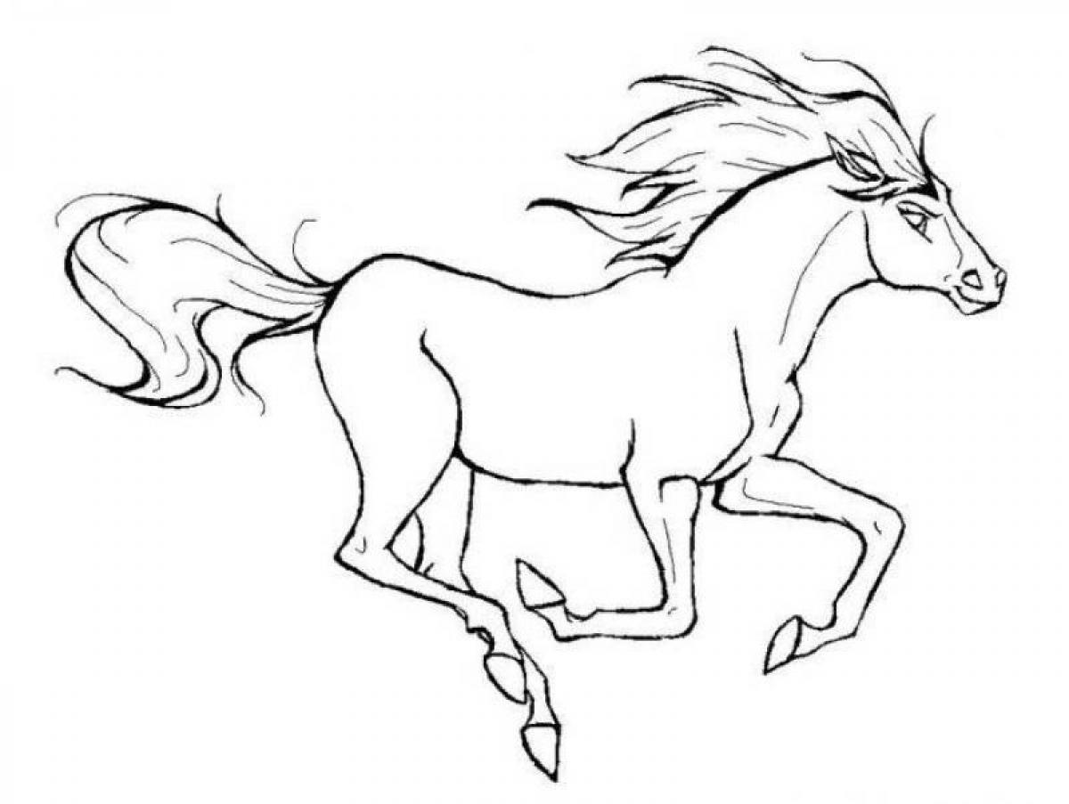 1200x903 Running Horse Coloring Pages