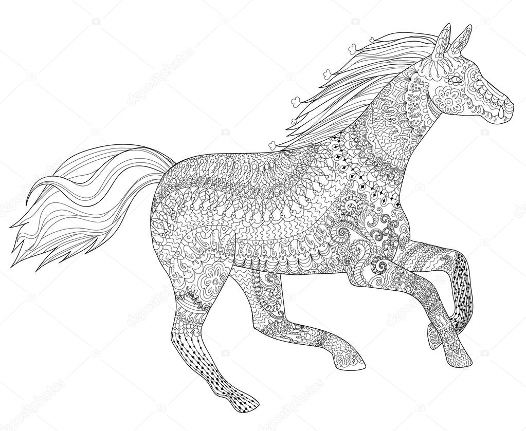 1023x839 Running Horse With High Details Stock Vector Lezhepyoka