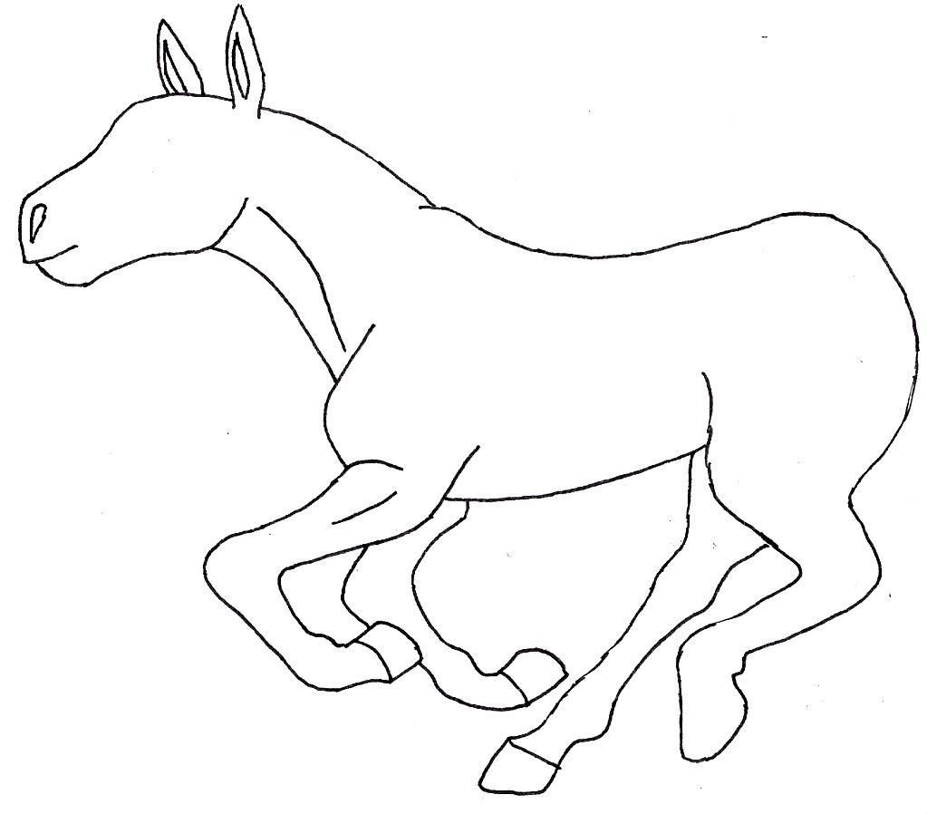 1023x898 Running Horse Line Drawing