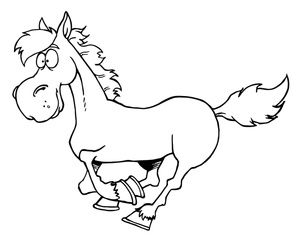 300x243 Running White Horse Clipart Hd
