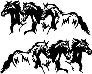 300x242 Running Horses Vinyl Decal Horse Trailer Truck 22 Set Of 2 Ebay