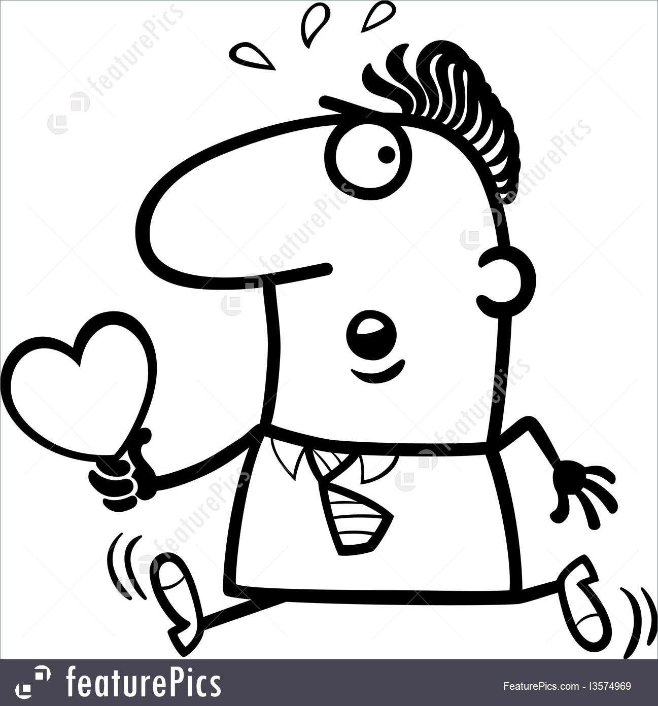 1297x1392 Holidays Man With Valentine Card Cartoon