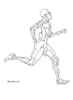 236x323 Running Man Line Drawing Fine Art Print Artwork