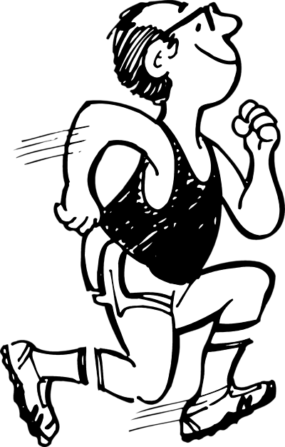 400x626 Running Clipart Black And White