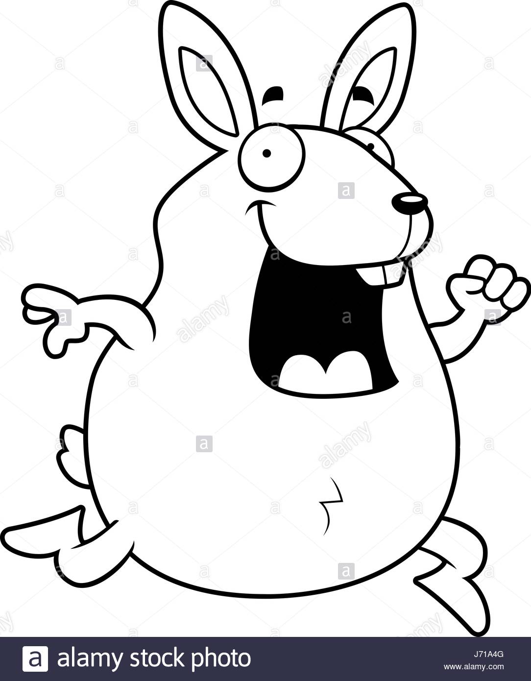 1084x1390 A Happy Cartoon Rabbit Running And Smiling Stock Vector Art