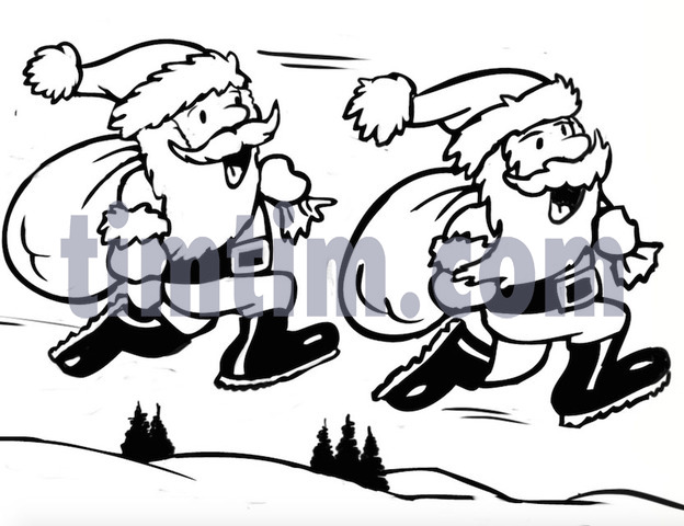 624x480 Free Drawing Of A Santa Sack Race Bw From The Category Christmas