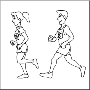 304x304 Clip Art Kids Running A Race Bampw I Abcteach