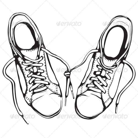 590x590 Shabby Running Shoes In Black Ink By Popmarleo Graphicriver