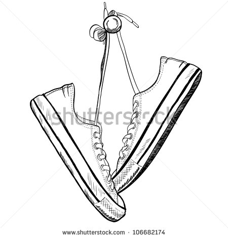 450x470 Hanging Running Shoes Clipart
