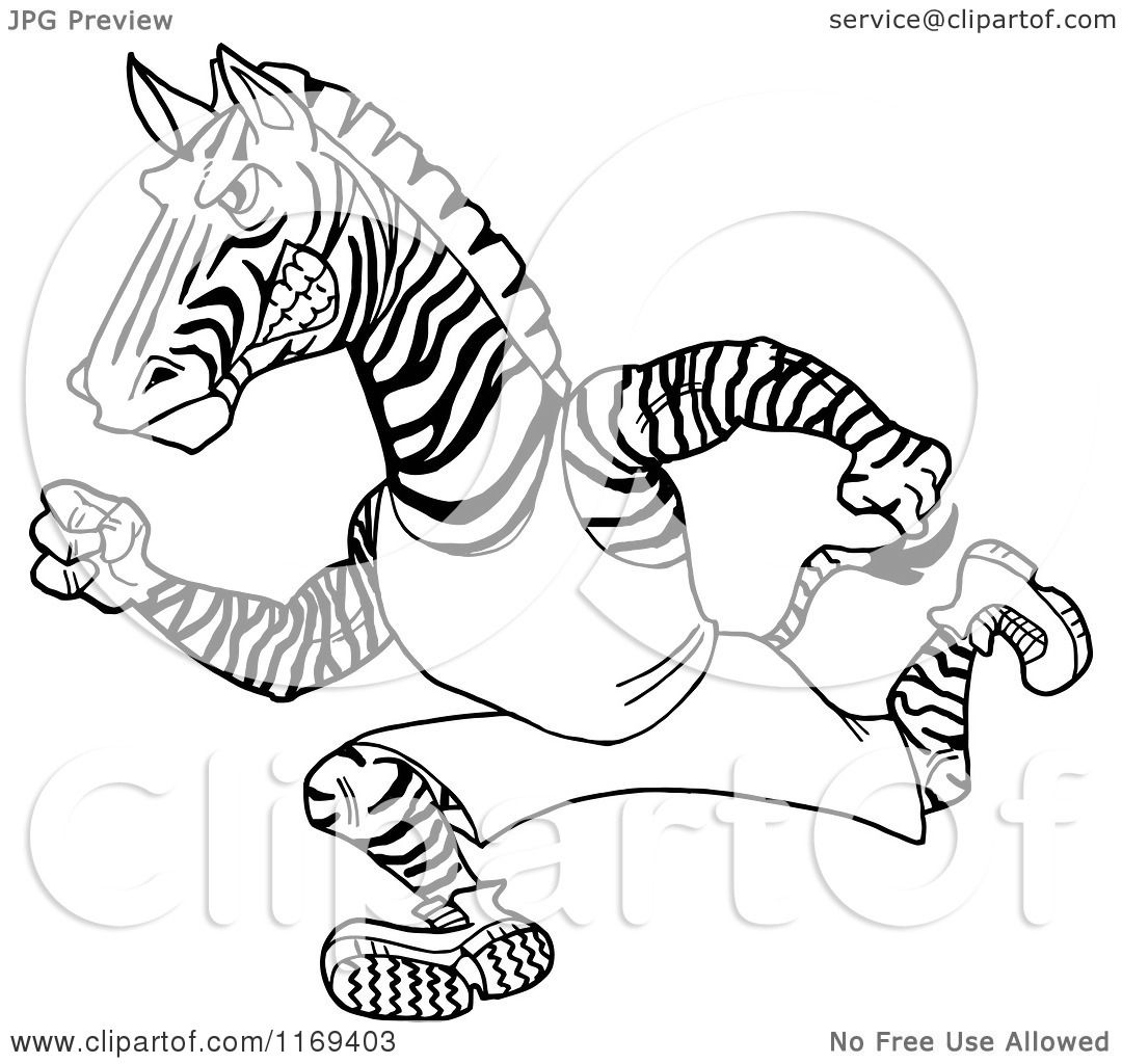 1080x1024 Cartoon Of A Black And White Running Track And Field Zebra Mascot