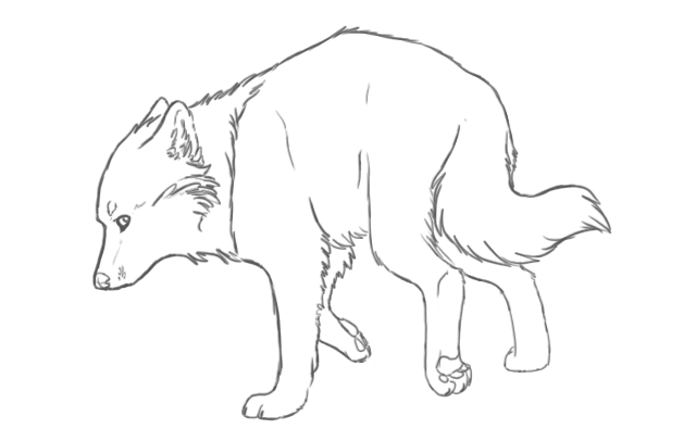 628x406 Running Wolf Sketch By Kaierra