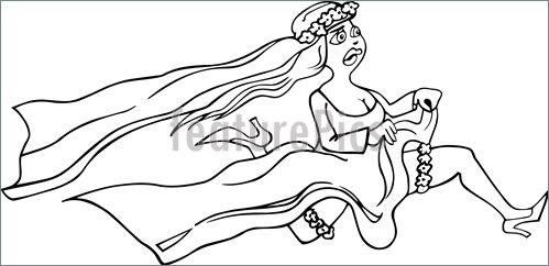 499x242 Running Bride Cartoon Illustration