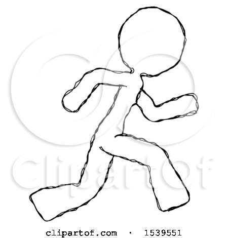 450x470 Sketch Design Mascot Woman Running Fast Right By Leo Blanchette