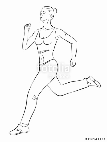 Running Woman Drawing at GetDrawings | Free download