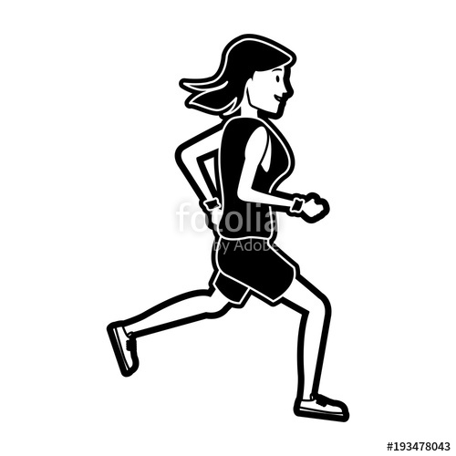 500x500 Fitness Woman Running Vector Illustration Graphic Design Stock