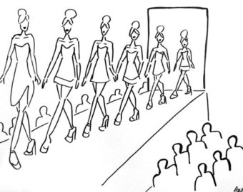 340x270 Runway Model Drawing Etsy