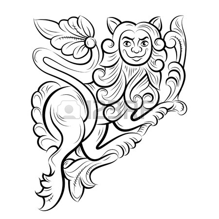 450x450 Drawing Pattern With Lion, Vladimir, Russia. Vector Illustration