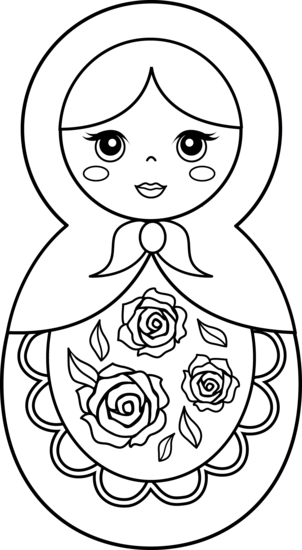 302x550 Matryoshka Doll Coloring Page