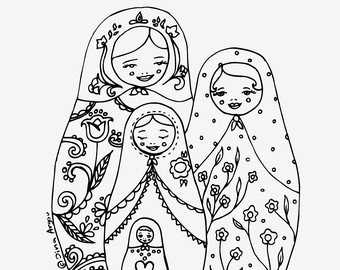 340x270 Matryoshka Coloring Etsy