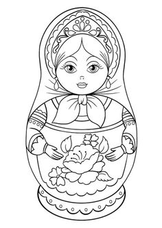 236x333 Free Russian Doll Coloring Page, From Www.coloring Pages Adults