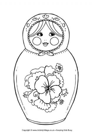 320x455 Matryoshka Doll Colouring Page 3 Nesting Dolls