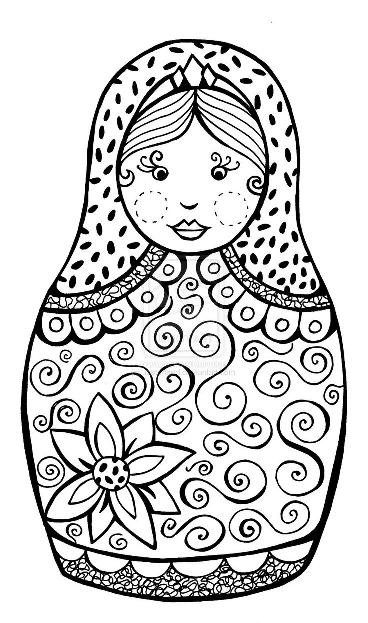 736x1244 Russian Doll Coloring Pages