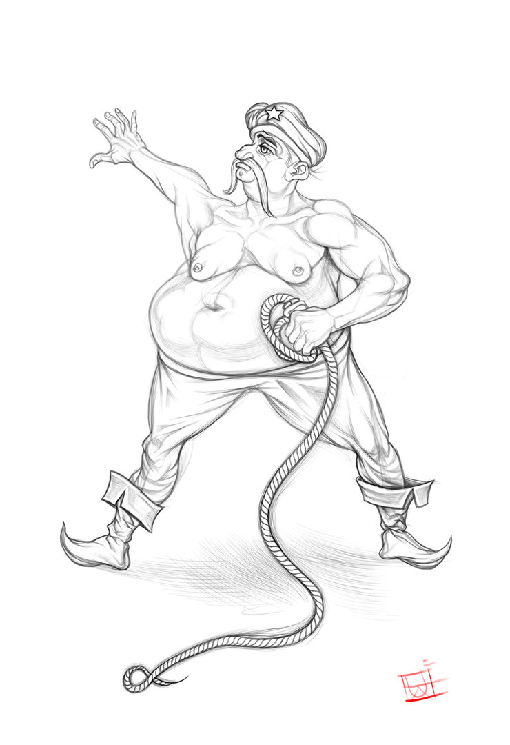 740x1080 Russian Fat Guy Drawing By Dimitarkatsarov