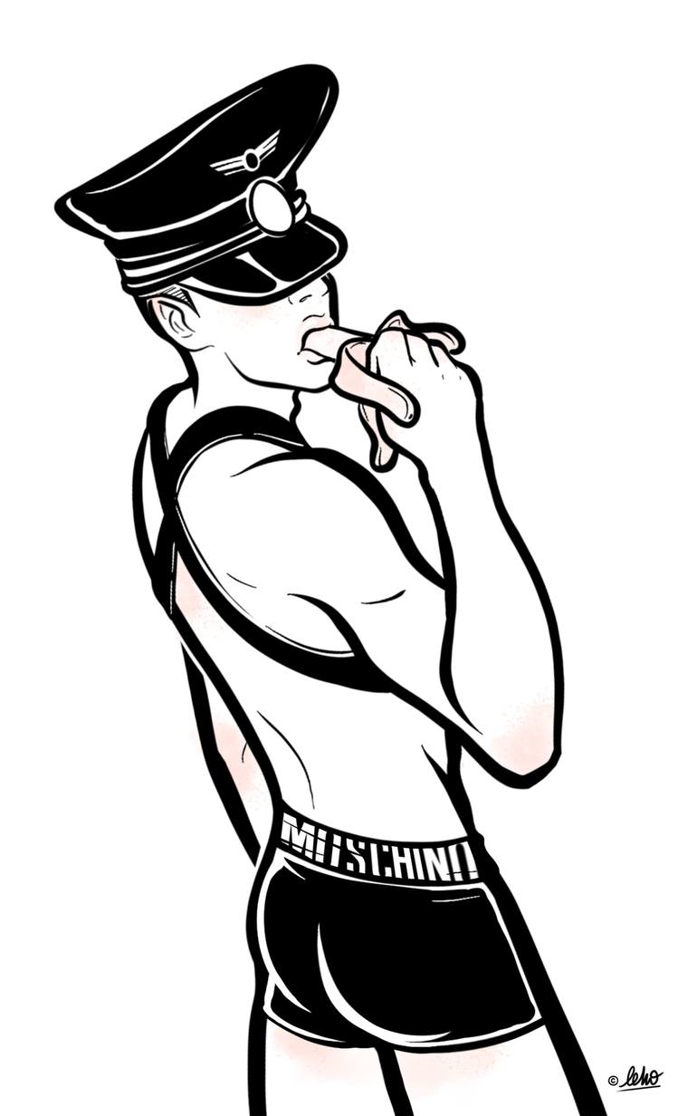 770x1232 Saatchi Art Russian Cadete With Bananas Drawing By Leho De Sosa