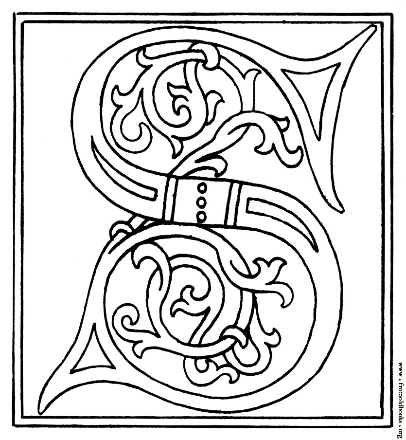 835x904 Clipart Initial Letter S From Late 15th Century Printed Book