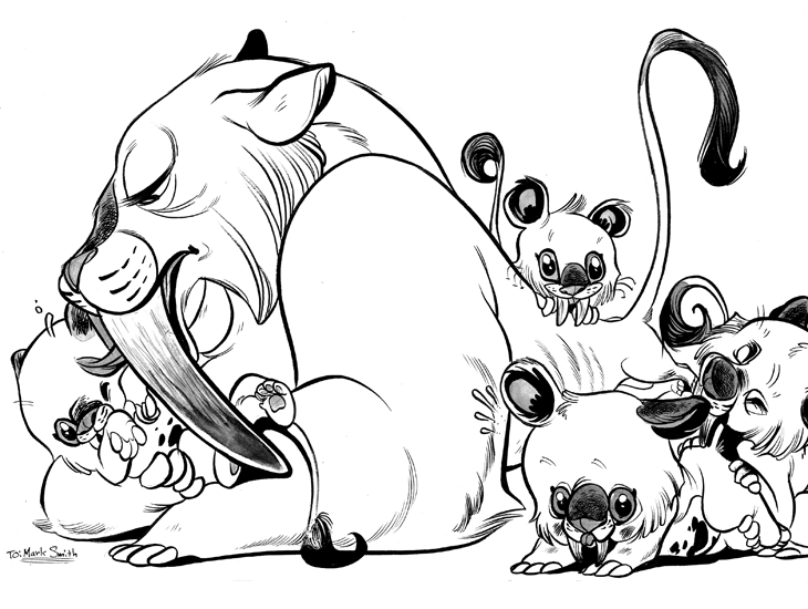 730x550 Saber Tooth Tigers By Pocketowl