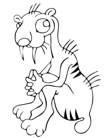 365x480 Funny Saber Tooth Tiger Coloring Page Free Printable Coloring Pages