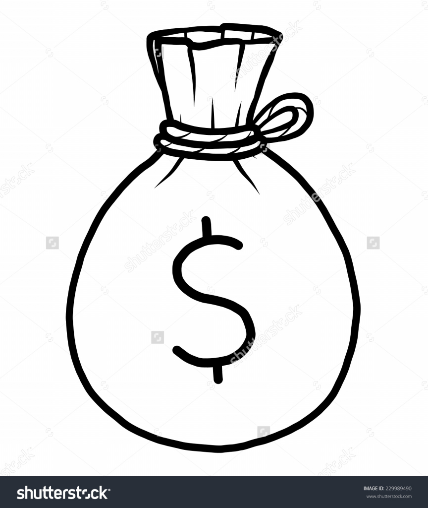 864x1024 Money Sign Drawing Money Sack Dollar Sign Cartoon Vector Stock