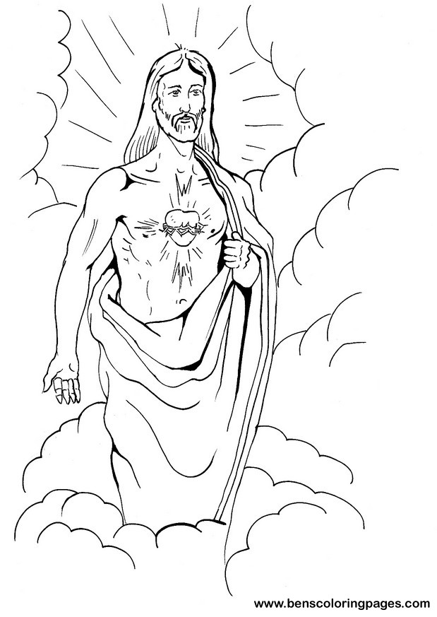 619x873 Sacred Heart Of Jesus Coloring Pages