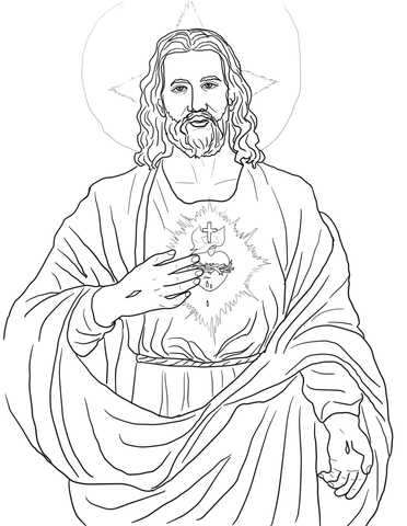 372x480 Sacred Heart Coloring Page Free Printable Coloring Pages