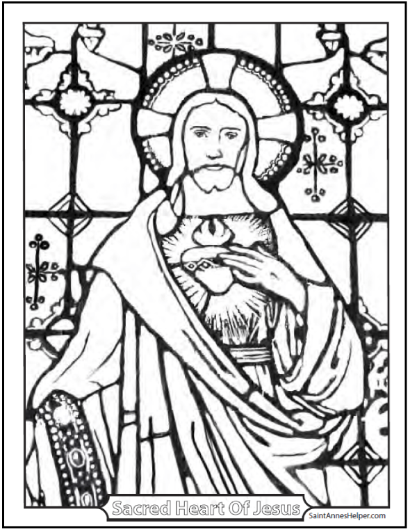 590x762 Stained Glass Coloring Page Of Jesus Church Window