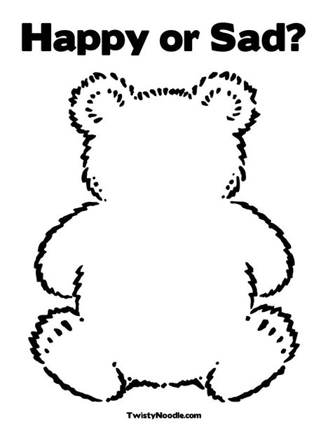 468x605 Happy Or Sad Teddy Bear Coloring Page Toddler Activities