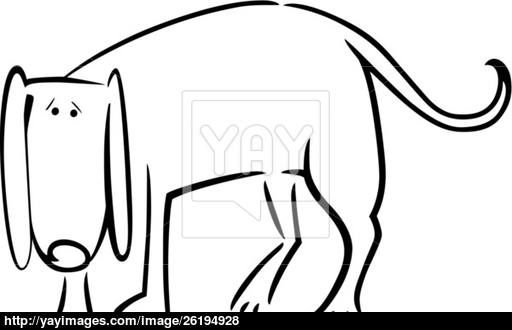 512x330 Cartoon Doodle Of Sad Dog For Coloring Vector