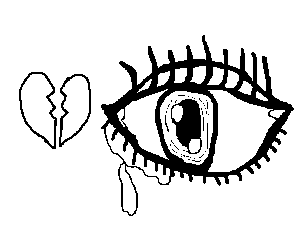 600x470 Sad Eye Coloring Page