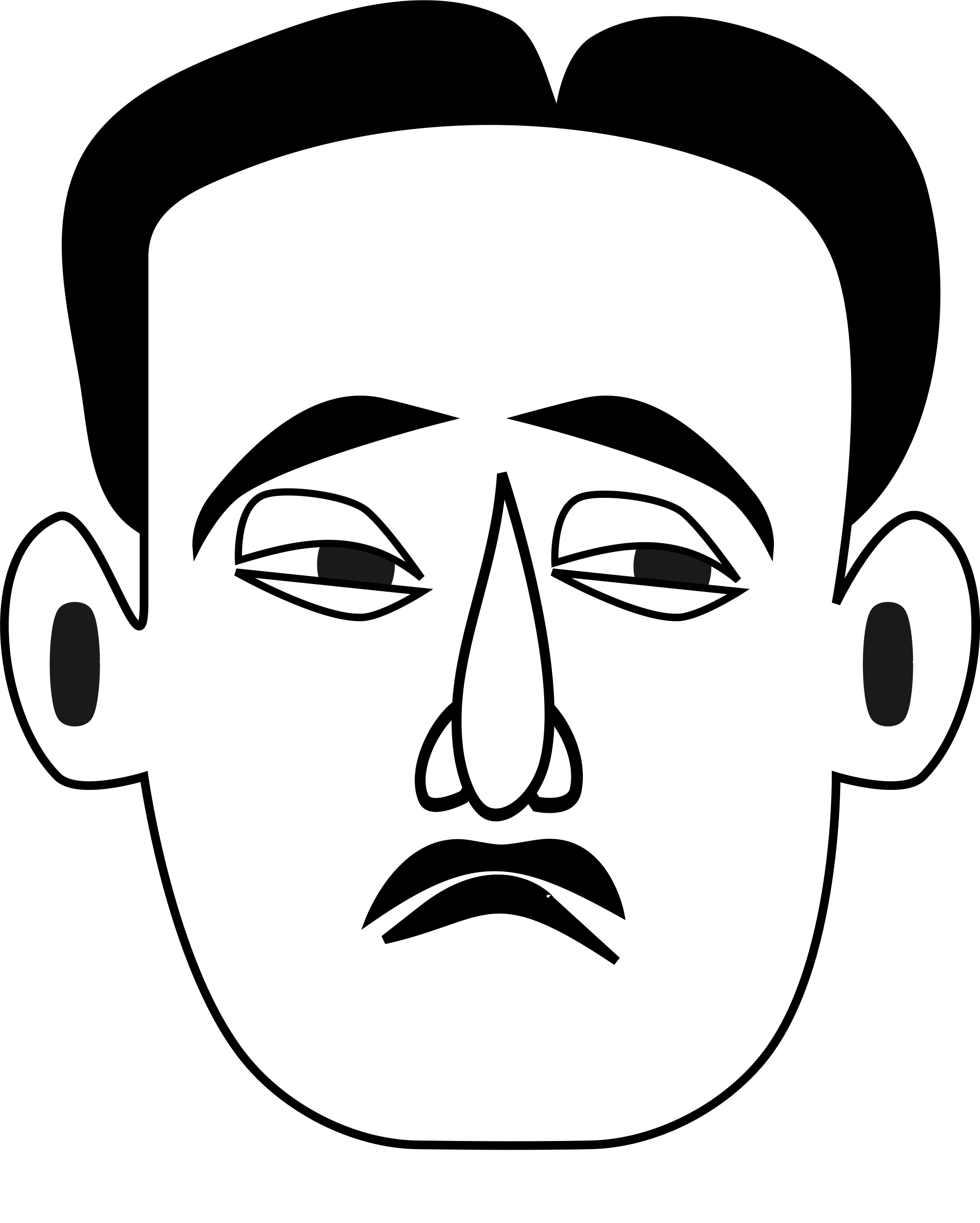 1925x2400 Sad Face Clip Art Black And White