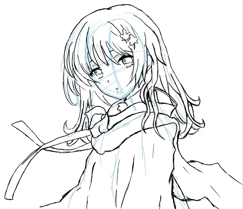 787x677 Sketch Sad Girl Scarf 2 By Fa Kute