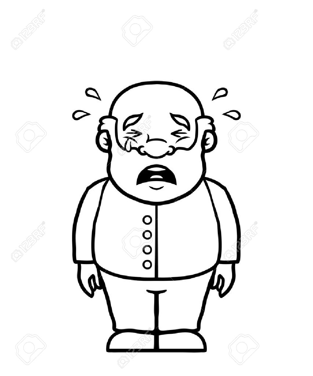 1082x1300 Black And White Old Man Being Sad And Crying. Royalty Free