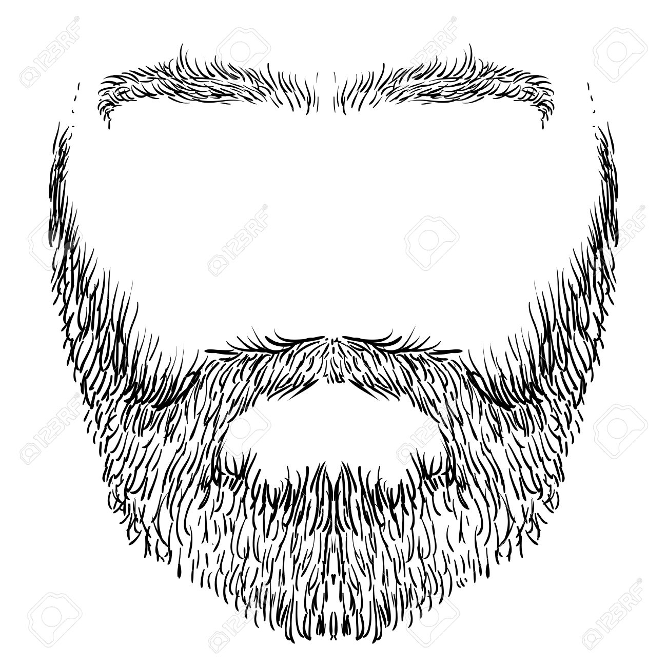 1300x1300 Form Of Beard, Mustache, Eyebrows, Freehand Drawing Royalty Free